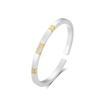 Heart Grass 999 Fine Silver Bangles Women's