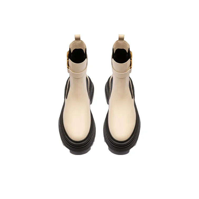 BALLY Short Chelsea Boots Women's Bone White-3
