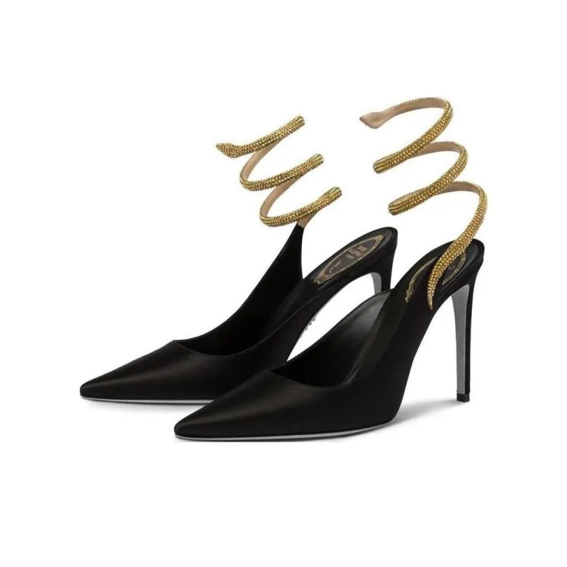 René Caovilla Cleo 80mm Rhinestone-embellished Satin Pumps-4