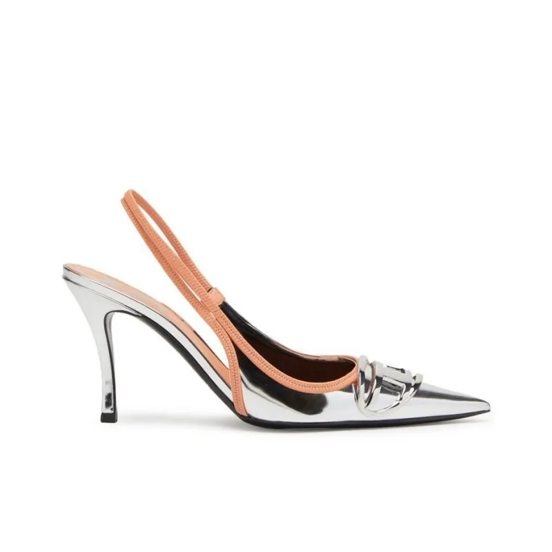 DIESEL D-Venus Slim Heel High Heels Women's Silver-1