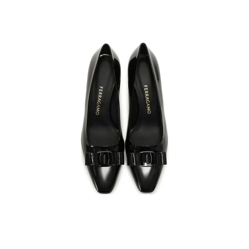 FERRAGAMO Slim Heel High Heels 5.5cm Women's Black-3