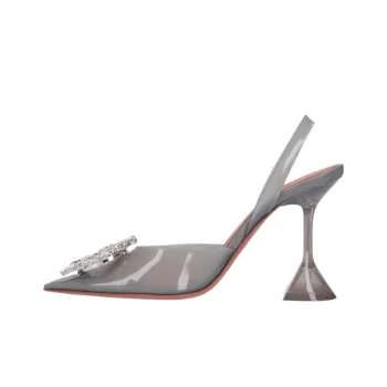 AMINA MUADDI Begum 95 Irregular Heel High Heels 9.5cm Women's Gray