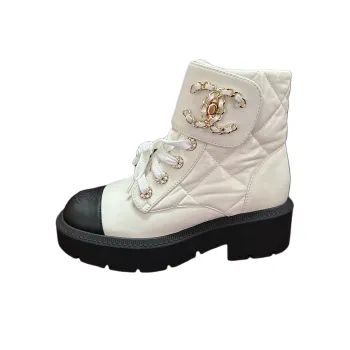 CHANEL Ankle Boots Women's White