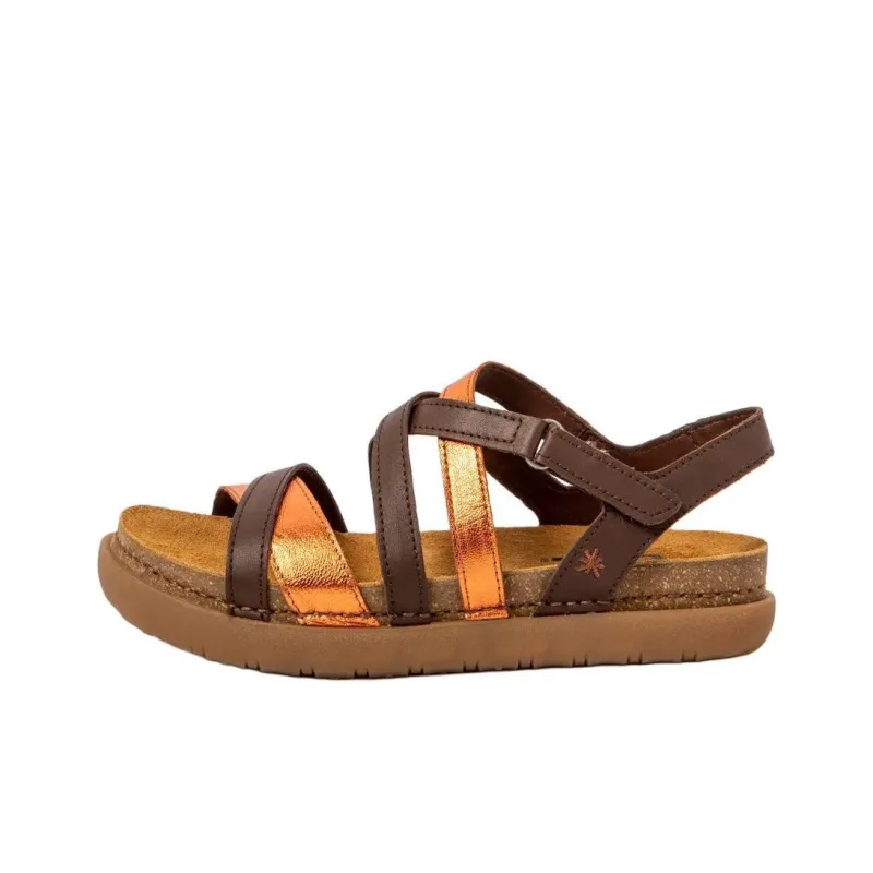 Art RHODES Strap Sandals Women's Dark Brown-0
