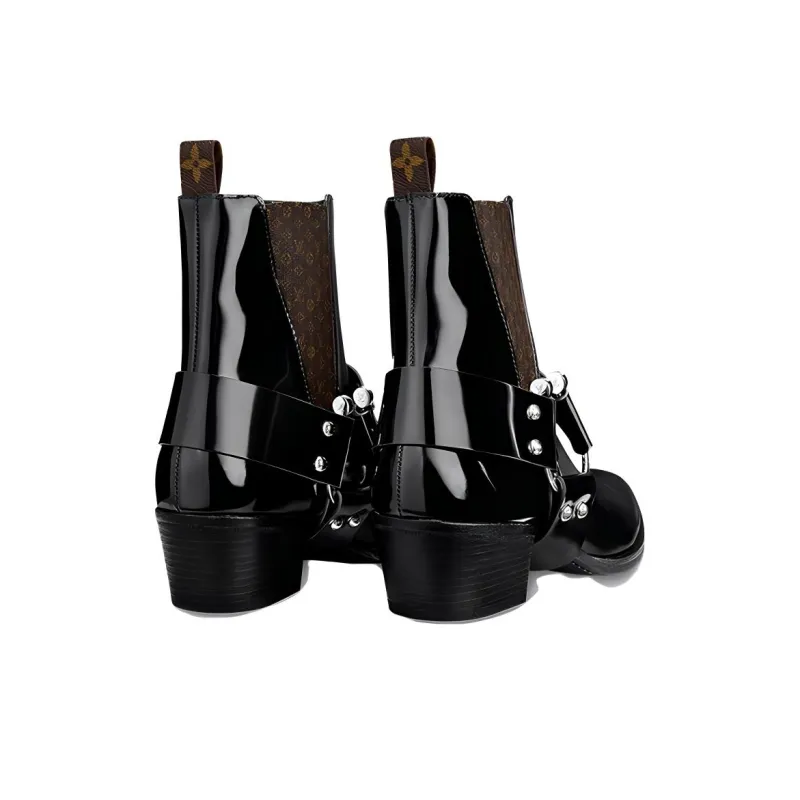 LOUIS VUITTON Rhapsody Ankle Boots 'Black' Women's-3