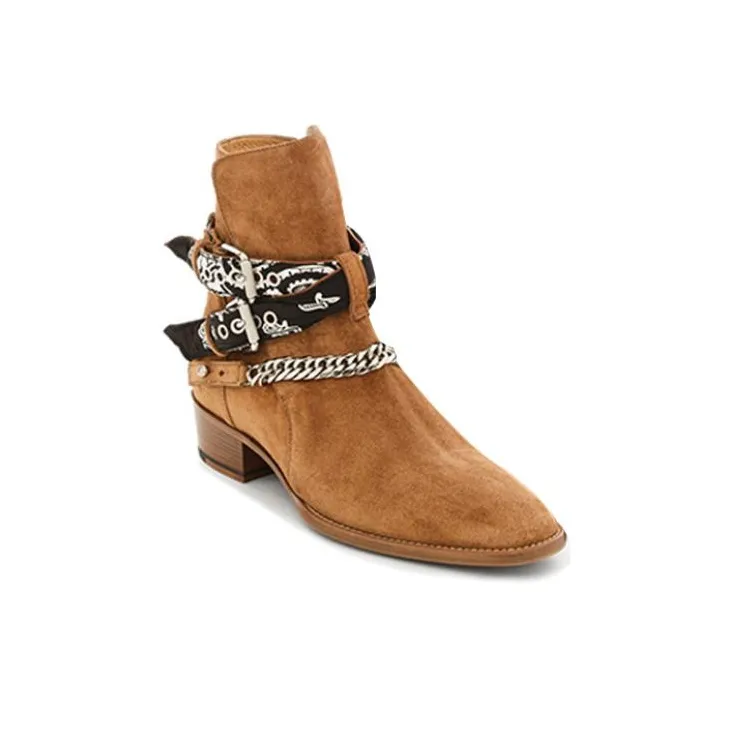AMIRI Women's Bandana Buckle Boot 'Brown Black'-4