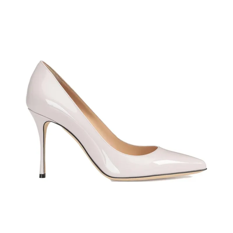 SERGIO ROSSI Godiva Slim Heel High Heels 9cm Women's Ecru-1