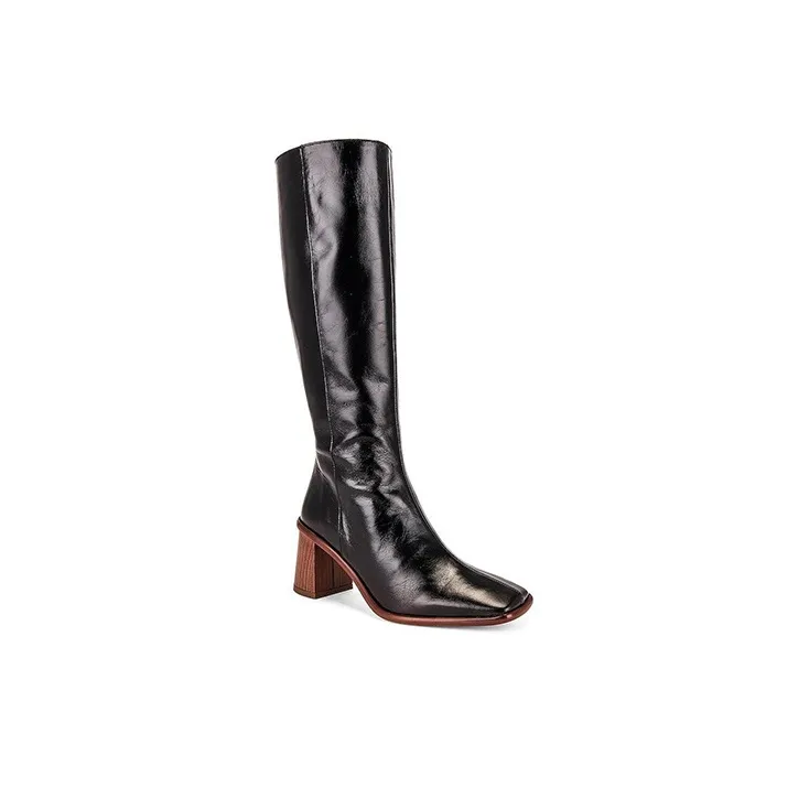 ALOHAS Knee-high Boots Women's Black Brown-2