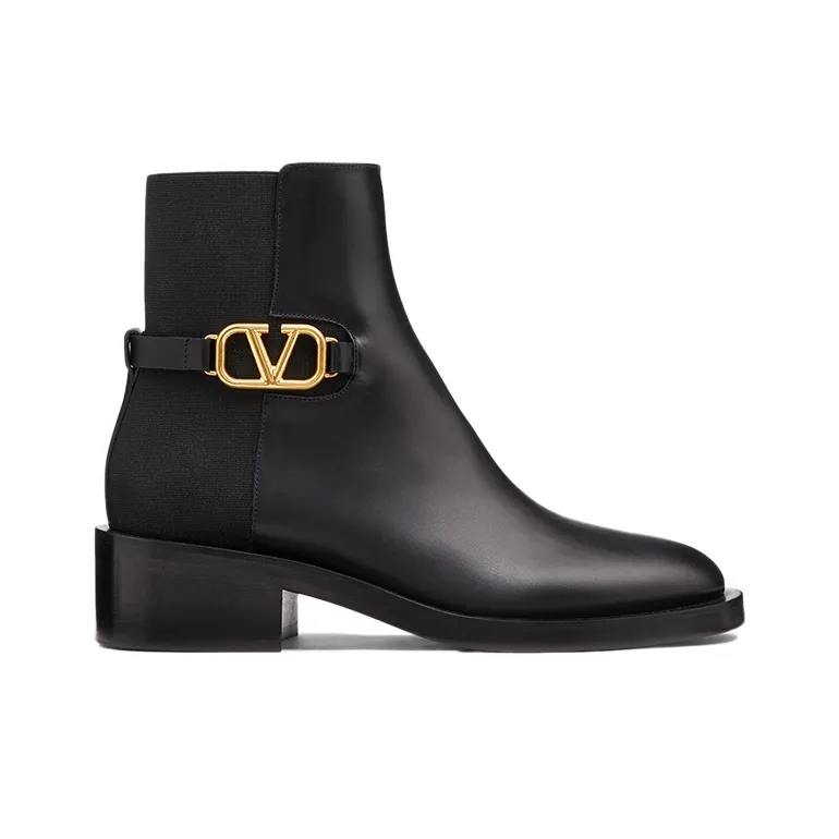 Valentino VLogo Signature Ankle Boot Black Women's-1
