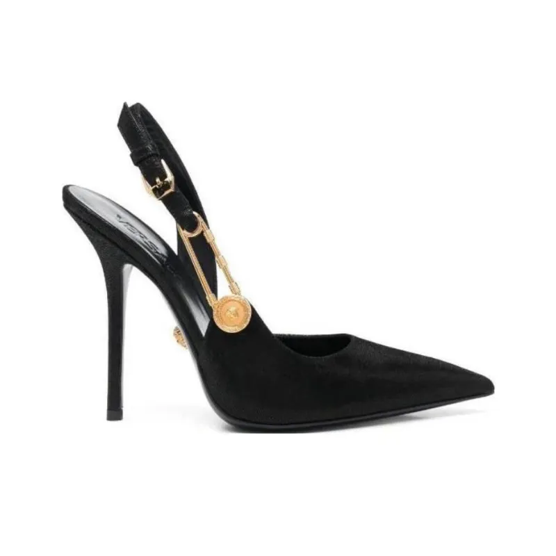 VERSACE Safety Pin 125mm Slingback Pumps-1