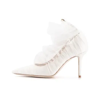 Jimmy Choo Lavish Slim Heel High Heels 8.5cm Women's White