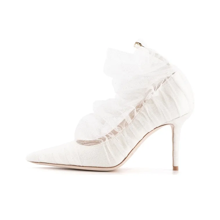 Jimmy Choo Lavish Slim Heel High Heels 8.5cm Women's White-0