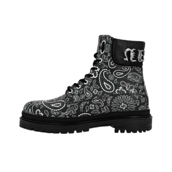 PHILIPP PLEIN Paisley print Leather Ankle Boots