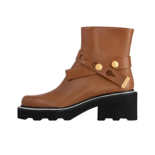 LOUIS VUITTON Beaubourg Ankle Boots 4cm Women's Brown