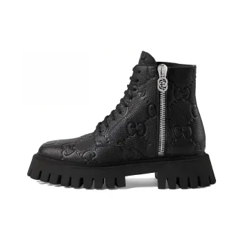 GUCCI GG Ankle Leather Boots