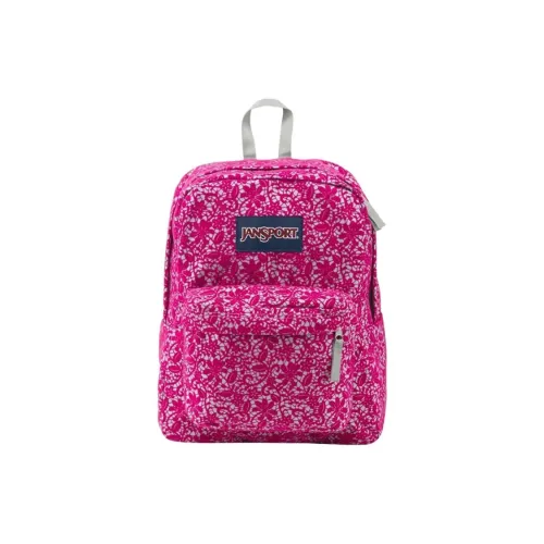 JanSport Fabric Backpack Unisex Grey Rabbit Lace Pink