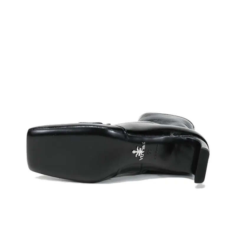 PRADA Technical Patent Leather Boots 'Black' Women's-5