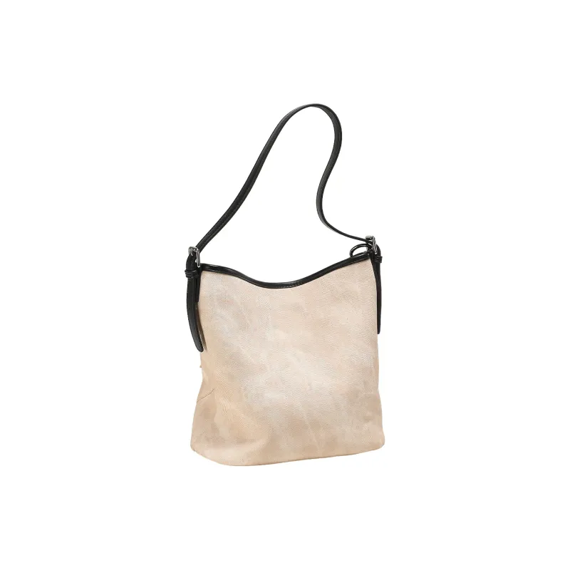 TOUTOU Fabric Shoulder Bag Medium Size Women's Ink Wash White-2