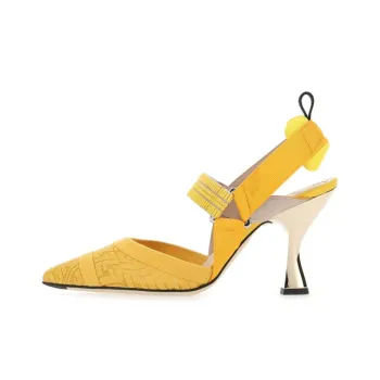 FENDI Colibri Slim Heel High Heels 8.5cm Women's Yellow