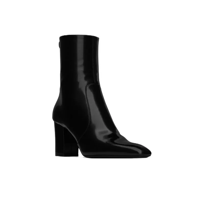 SAINT LAURENT XIV 80mm Leather Ankle Boots-3