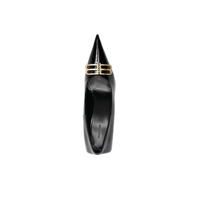 Balenciaga Square Knife Bb 80mm Pumps 'Black Shiny Lambskin' Women's-3
