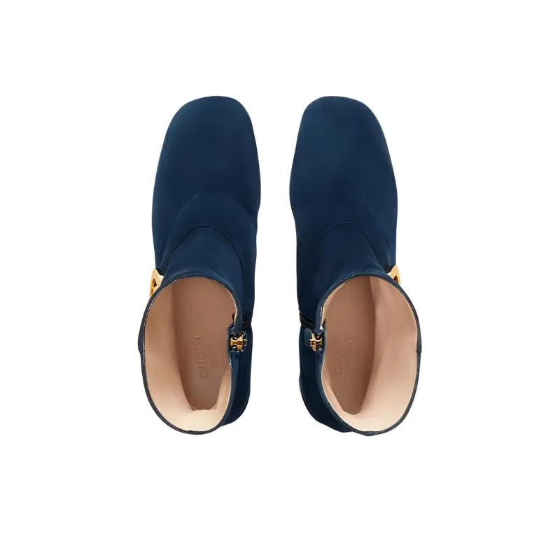 GUCCI Blondie Ankle Boots Women's Dark Blue-3