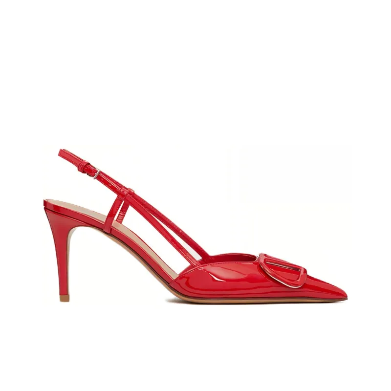 Valentino VLogo Signature GARAVANI Slim Heel High Heels 8cm Women's True Red-1