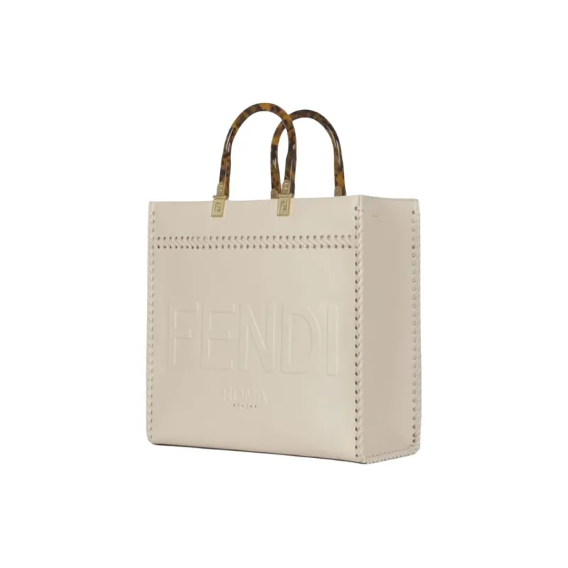 FENDI Calfskin Tote Bag, Shopping Bag, Shoulder Bag, Handbag Women's Ivory White-1