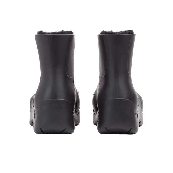 Bottega Veneta Puddle Rain Boots Ankle Boots Men's Black-4