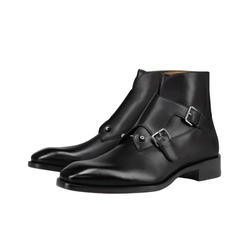 CL LUBOTING Chambelimonk Ankle Boots Men's Black-3