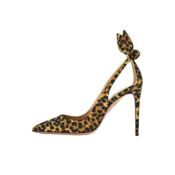 AQUAZZURA Bow Tie 85mm Leopard-print Pumps