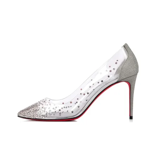 CL LUBOTING Slim Heel High Heels 8.5cm Women's Silver