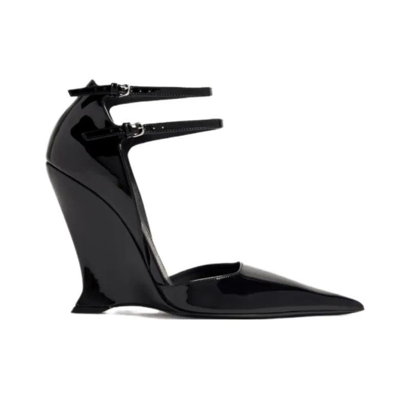 FERRAGAMO 105mm Pointed-toe High-wedge Sandals-1
