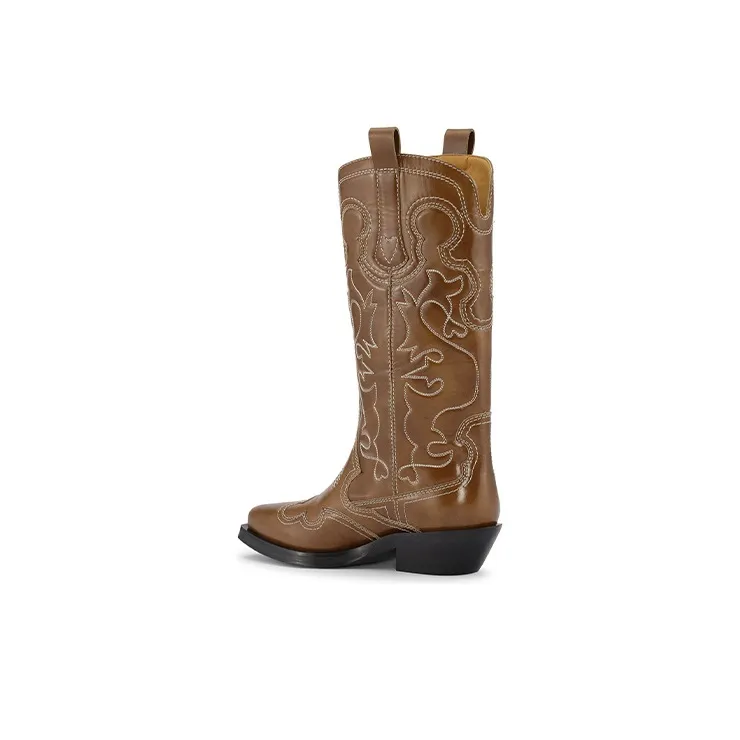 GANNI 50mm Mid-calf Western Boots-4