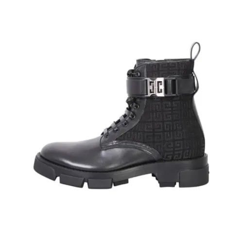 Givenchy Terra Lace Up Combat Boot '4G Buckle   Black'