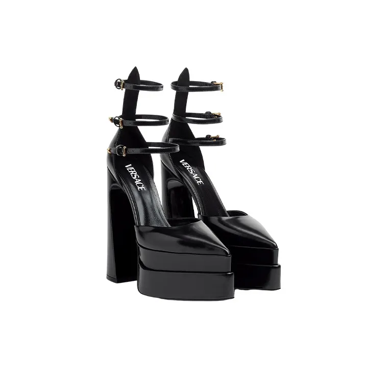 VERSACE Aevitas 160mm Pointy Platform Pumps Black Patent Leather-2