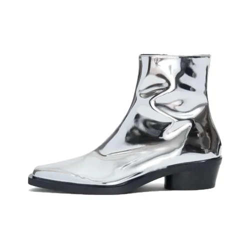 PROENZA SCHOULER Bronco Mirrored-finish Ankle Boots