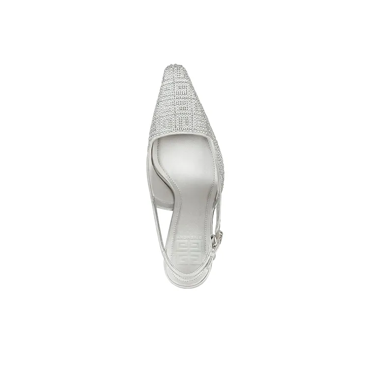 Givenchy G Cube Chunky Heel High Heels 8.4cm Women's Silver-2