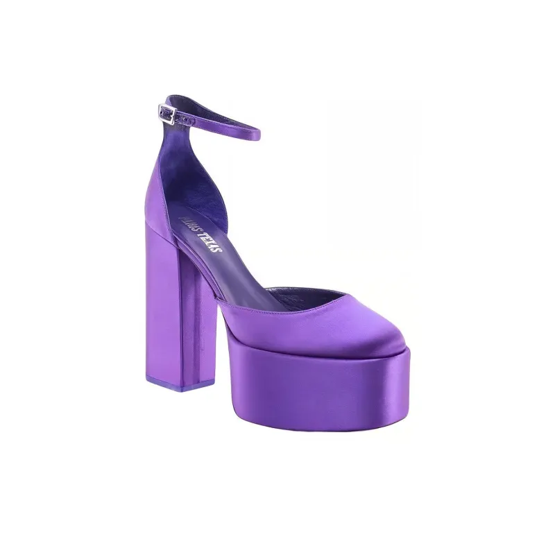 Paris Texas Chunky Heel High Heels Women's Purple-2