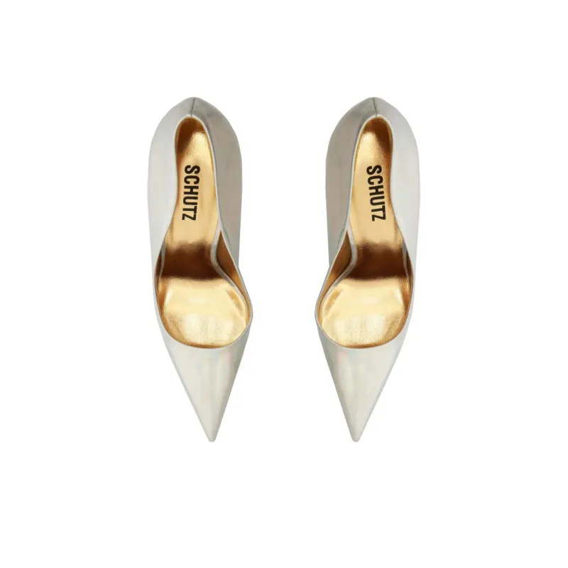 Schutz Firenze High Heels 10cm Women's Silver-4