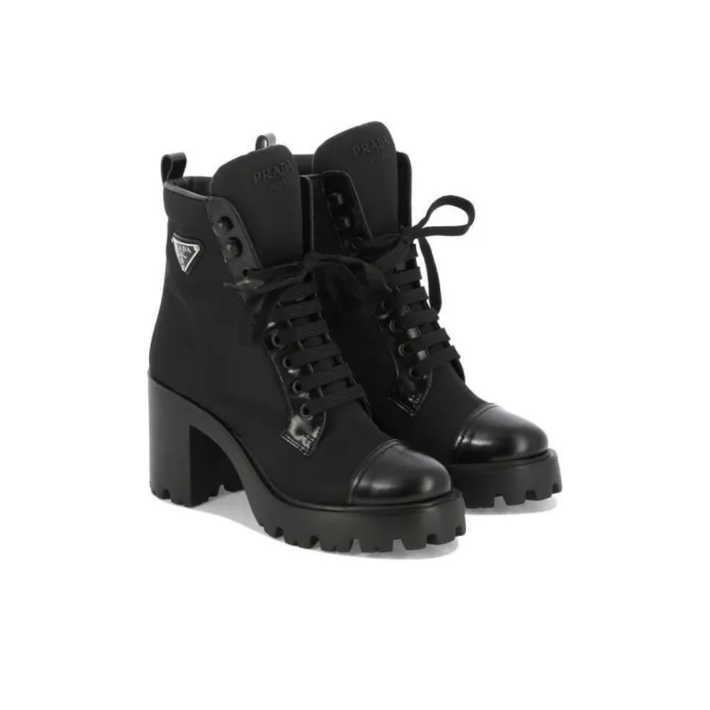 PRADA 90mm Triangle-logo Ankle Boots-3