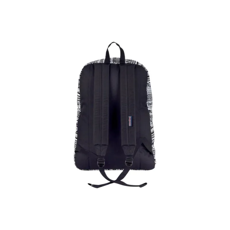 JanSport Fabric Backpack Medium Size Unisex Black & White-2