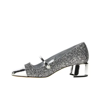 Jimmy Choo Elisa Chunky Heel High Heels 4.5cm Women's Silver
