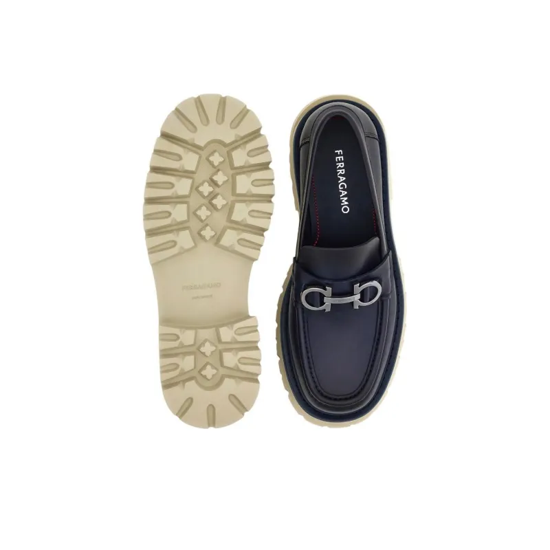 FERRAGAMO Salvatore Loafers Men's Blue-4