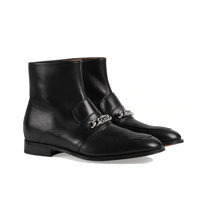 GUCCI Ankle Boots Men Black-2