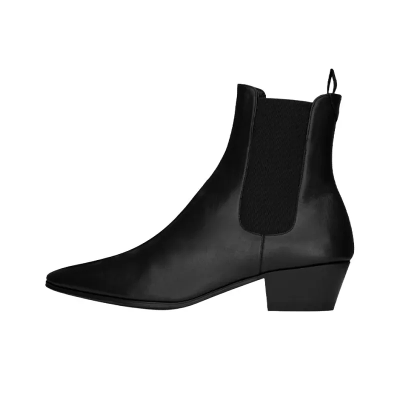 SAINT LAURENT Vassili Chelsea Boots 6cm Women's Black-0