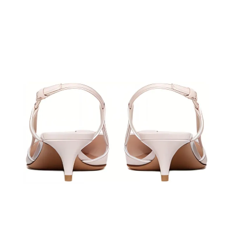 Valentino VLogo Signature Slim Heel High Heels 4cm Women's Pink-2
