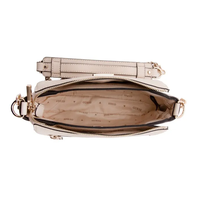 GUESS Artificial Leather Shoulder Bag Women's White/Light Brown-3