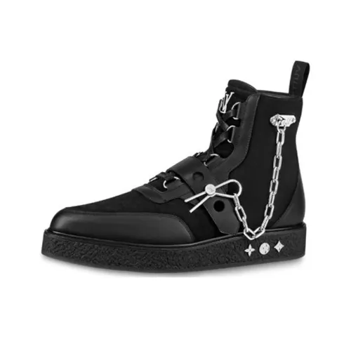 LOUIS VUITTON Lv Creeper Ankle Boots 'Black'
