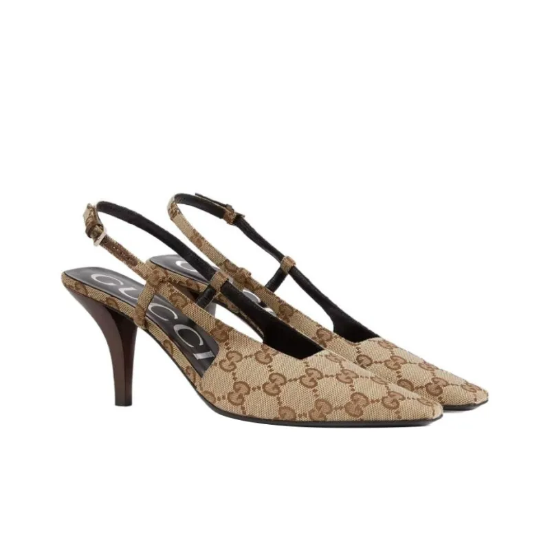 GUCCI 75mm GG Supreme-canvas Pumps-1
